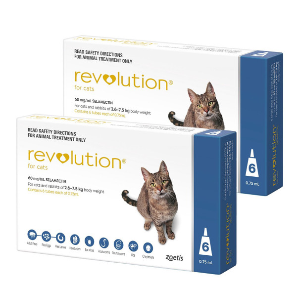 Revolution for Cats 5.1-15 lbs (2.6-7.5 kg) - Blue 12 Doses