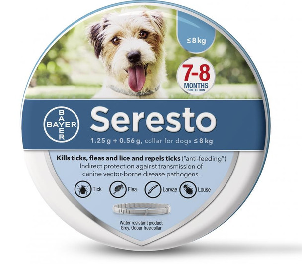 Seresto Flea & Tick Collar for Small Dogs under 18 lbs (under 8 kg) - 1 Collar (UK Packaging)