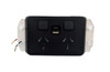 10A BLACK Clipsal Iconic Double Power point GPO with USB Charger A + C