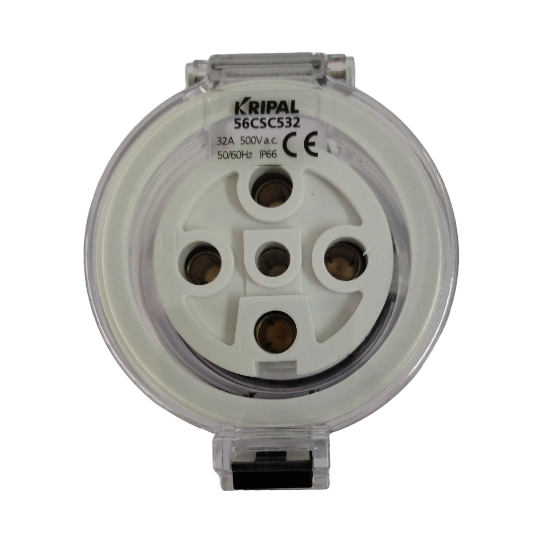 32 amp 5 Pin Straight Socket 3 Phase - Electric Direct