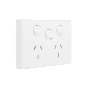 10 amp  Double Power Point GPO w/ extra switch Classic
