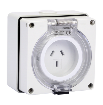 10 Amp 3 Pin phase Surface Socket Outlet - Weatherproof - IP66