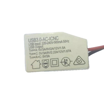 USB Charger Mechanism for Clipsal Iconic Dual USB A & C 3A Fast Charge PD20W USB Charger Mechanism for Clipsal Iconic Dual USB A & C 3A Fast Charge PD20W