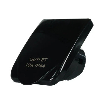 RV 10 amp Socket Outlet BLACK for caravan trailers