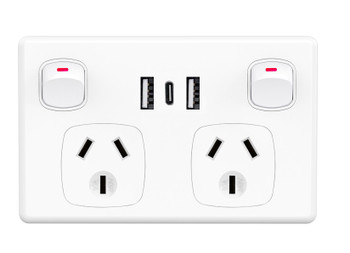 3.6 amp Double Power Point 2 Dual USB & Type-C GPO