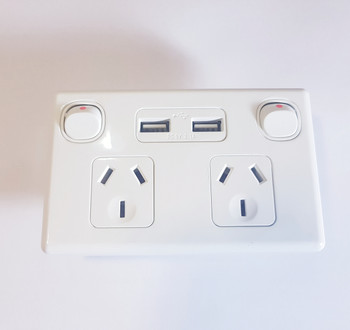 Double USB Power Point Socket Outlet GPO  Fast Charge 3.1 amp