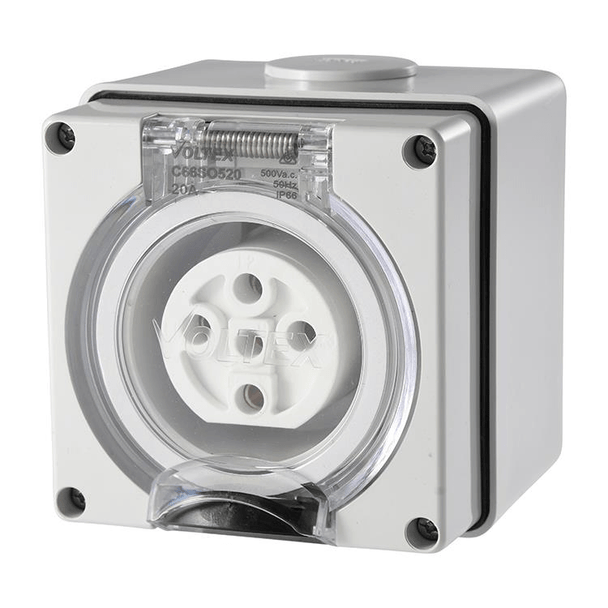 20 Amp 5 Pin 3 phase Surface Socket Outlet  IP66