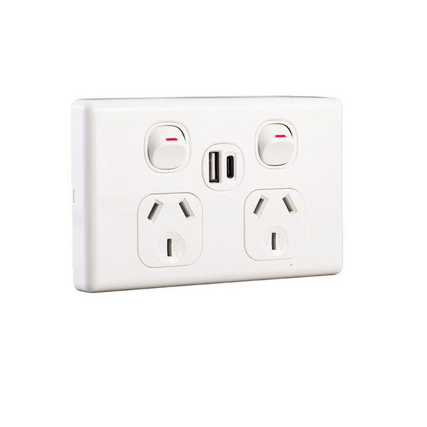 4.2 Amp USB + USC-C Double Power Point 10 Amp GPO CLASSIC CL