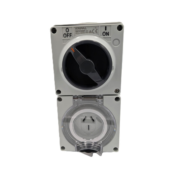20 Amp 3  Pin Switched Socket Outlet  Flat Pin
