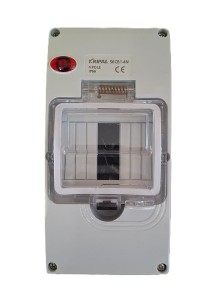 4 Pole Weatherproof  Enclosure Box with Neon Light IP66 RCD Cover Solar