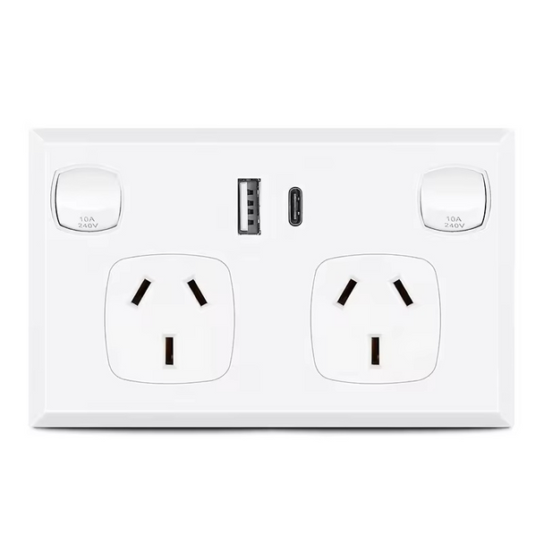 3.6 amp Double Power Point SINGLE  USB & Type-C GPO FAST Charge