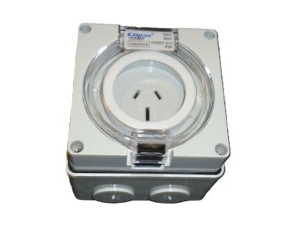 15 Amp 3 Pin Single phase Surface Socket Outlet - Weatherproof - IP66