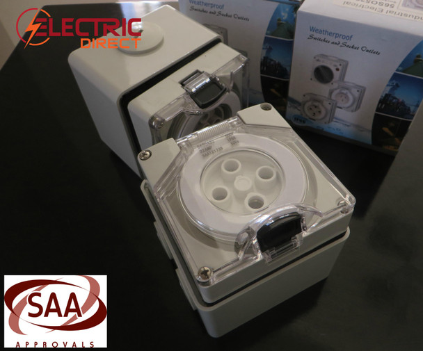 20 Amp 4 Pin 3 phase Surface Socket Outlet  IP66