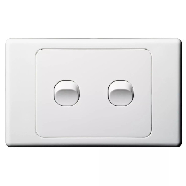 2 Gang Single Light Switch Original Horizontal