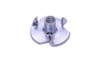 #10-24 x 9/32" 3 Prong Tee Nut, Low Carbon Steel, Zinc Clear (Box of 6000)