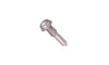 #12-24 x 1-1/4 Hex Washer Head  Tek Screw #5 Point, Steel Silver Ruspert (Box of 3000)