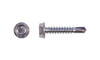 1/4"-14 x 3/4 Hex Washer Head  Tek Screw #3 Point, Steel Zinc