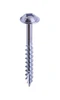 #8 x 2-1/2" Quadrex Drive Round Washer Head Deep Thread Cabinet Screw, Type 17, Steel, Zinc Clear - PT