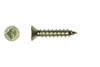 #8-15 x 3" Phillips Flat Head Sheet Metal Screw, Type A, Steel, Zinc Plated