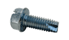5/16"-18 x 1-1/4" Hex Washer Head, Serrated Slotted Thread Cutting Screw Type 23, Steel Zinc Clear (Box of 1,000)