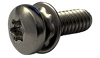 #10-32 x 1/2" Pan Head Torx SEMS Machine Screw, 18-8 Stainless Steel (Conical Washer) (Box of 5,000)