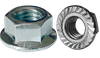 M10-1.5 Din 6923 Serrated Flange Nut, Class 10, Steel, Zinc Clear (Box of 1,000)