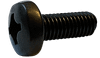 M3.5-0.6 x 8mm Phillips Drive Pan Head Machine Screw Din 7985, Class 4.8 Steel, Black Oxide - FT (Box of 3,000)