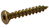 #6-13 x 1" Zinc Yellow Exterior Screw, Flat Head w/ Nibs, Star (Torx) Drive, Type 17 Point - FT (Box of 7,000)