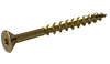 #10 x 3-1/2" Zinc Yellow Exterior Wood Screw, Flat Head w/ Nibs, Star (Torx) Drive, Type 17 Point - PT (Box of 800)
