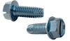 #8-32 x 5/16" Hex Washer Head Slotted Thread Cutting Screw Type F, Serrated, Steel Zinc Clear (Box of 10,000)