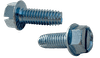 5/16"-18 x 3/4" Hex Washer Head Slotted Thread Cutting Screw Type F, Serrated, Steel Zinc Clear (Box of 1,500)