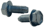 3/8"-16 x 2-1/2" Hex Washer Head, Serrated Unslotted Thread Cutting Screw Type F, Steel Zinc Clear (Box of 350)