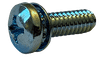#6-32 x 1" Pan Head Phillips SEMS Machine Screw, Zinc Clear (Internal Tooth L/W) (Box of 6,000)