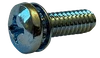 #10-24 x 5/8" Pan Head Phillips SEMS Machine Screw, Zinc Clear (Internal Tooth L/W) (Box of 3,750)