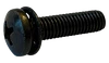 #10-32 x 1/2" Pan Head Phillips SEMS Machine Screw, Zinc Black (Internal Tooth L/W) (Box of 5,000)