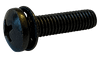 #10-32 x 3/4" Pan Head Phillips SEMS Machine Screw, Zinc Black (Internal Tooth L/W) (Box of 4,000)