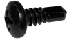 #12-14 x 1" Pan Head Phillips Tek Screw #2 Point, Steel Black Oxide (Box of 3,000)