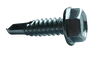 1/4"-14 x 2-1/2" Hex Washer Head Tek Screw #2 Point, Steel Zinc (Box of 800)