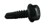 #8-18 x 1" Hex Washer Head Tek Screw, Steel Zinc Black (1000 HR) (Box of 6,000)
