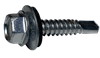#10-16 x 2" Hex Washer Head Tek Screw #2 Point, Steel Silver Ruspert with Neo Washer (Box of 1,500)