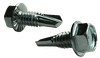 #10-24 x 3/4" Hex Washer Head, Serrated Tek Screw #2 Point, Steel Zinc (Box of 5,000)