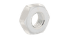 10-24 x 3/8 x 1/8 (5/32x3/64) Hex Machine Screw Nut, Low Carbon Steel, Zinc Clear (Box of 8,000)