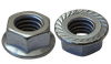 1/4"-20 Serrated Flange Nut, Case Hardened Steel, Zinc Clear (Box of 2,000)