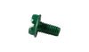 #10-32 x 3/4" Hex Washer Head Slotted Thread Rolling Screw, Steel Zinc Green & Wax (Box of 6,000)