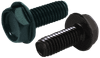 1/4"-20 x 1" Hex Washer Head Unslotted Thread Rolling Screw, Steel Black Oxide & Wax (Box of 2,500)