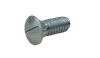 1/4"-20 x 1" Slotted Truss Head Ribbed Neck Track Bolt, Steel, Zinc Clear (Box of 3,000)