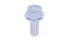 3/8"-16 x 1" Serrated Flange Bolt, Large Head, Grade 5, Zinc Clear (Box of 700)