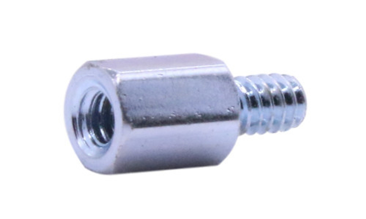 Male-Female Threaded Hex Standoff - Zinc Plated Brass - 1/4 Hex x 3/8  Long - 4-40 Thread