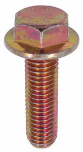 M10-1.5 x 35 Flange Bolt Din 6921, Grade 10.9, Zinc Yellow (Box of 600)