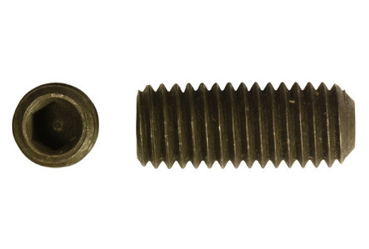 5/8"-11 x 3" Cup Point Socket Set Screw, Alloy Steel, Thermal Black Oxide, Nylon Pellet (Package of 50)